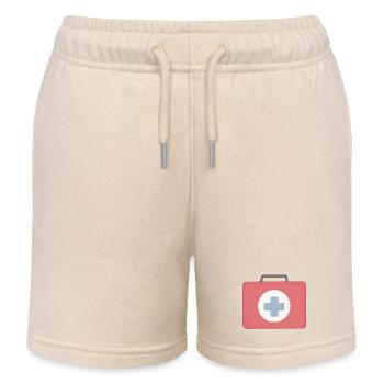 Design de l’icône de premiers secours rouge - Short de jogging enfant bio Stanley/Stella - écru doux - Devant