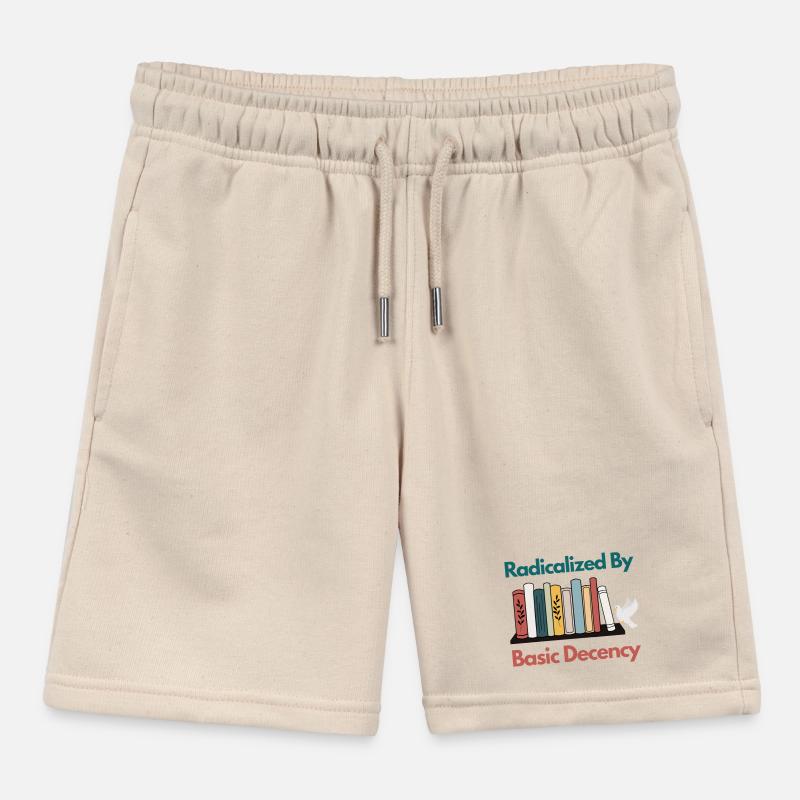 Radicalized By Basic Decency Funny Sarcastic  Kids Organic Sweat Shorts by Stanley/Stella