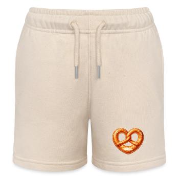 Brezel Herz Backen Bäcker Design - Kinder Organic Joggingshorts Mini Bolter von Stanley/Stella - Natur - Vorne