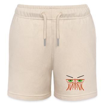 Pink Monster Ambigram - Kids Organic Sweat Shorts by Stanley/Stella - soft Ecru - Front