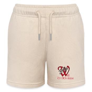 Weil ich Dich liebe  - Kinder Organic Joggingshorts Mini Bolter von Stanley/Stella - Natur - Vorne