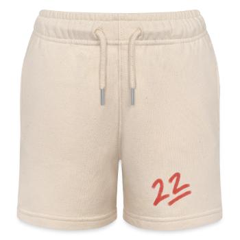 Coup de pinceau rouge 22 - Short de jogging enfant bio Stanley/Stella - écru doux - Devant