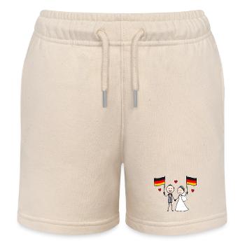 Wedding Couple Germany Flag - Kids Organic Sweat Shorts by Stanley/Stella - soft Ecru - Front