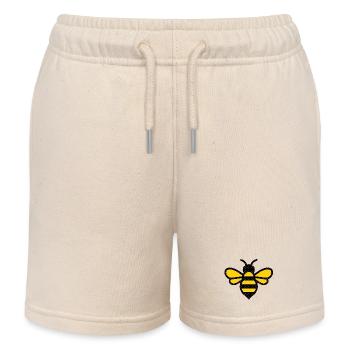Pop Point Bee in Honey Style - Kids Organic Sweat Shorts by Stanley/Stella - soft Ecru - Front
