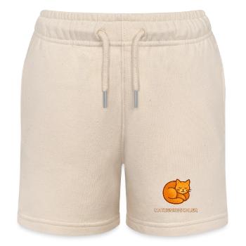 Katzenkuschler - Kuschelkatze Motiv - Kinder Organic Joggingshorts Mini Bolter von Stanley/Stella - Natur - Vorne