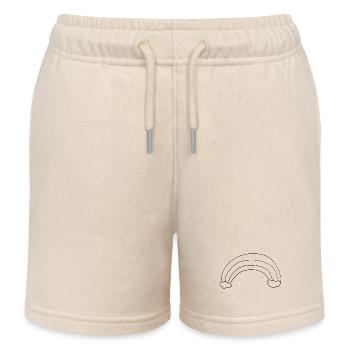 Rainbow icon clouds - Kids Organic Sweat Shorts by Stanley/Stella - soft Ecru - Front