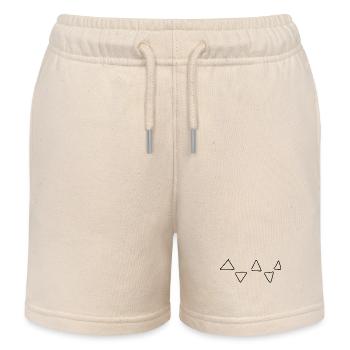 Triangular pattern - Kids Organic Sweat Shorts by Stanley/Stella - soft Ecru - Front