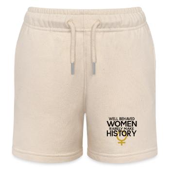 Zitat aus der Geschichte der Frauen - Kinder Organic Joggingshorts Mini Bolter von Stanley/Stella - Natur - Vorne