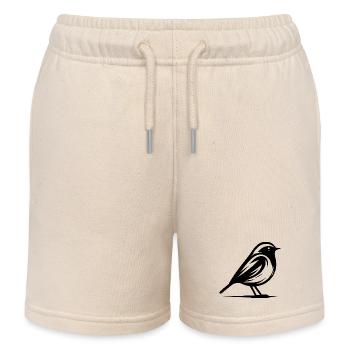 Rotkehlchen in Schwarz-Weiß - Kinder Organic Joggingshorts Mini Bolter von Stanley/Stella - Natur - Vorne