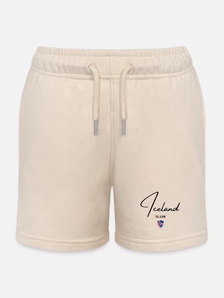 Drapeau de l’Islande, fierté islandaise - Short de jogging enfant bio Stanley/Stella - écru doux