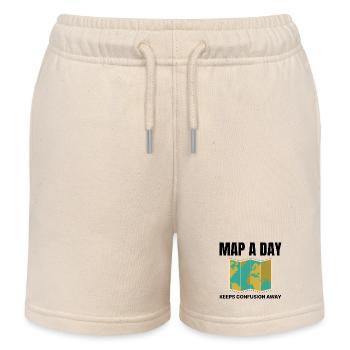 Weltkarte GIS Kartographie Erdgeographie - Kinder Organic Joggingshorts Mini Bolter von Stanley/Stella - Natur - Vorne