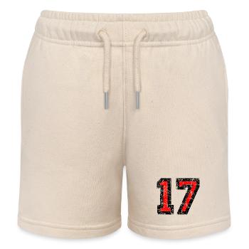 Zahl 17 (Vintage Rot) 17. Geburtstag Nr. 17 - Kinder Organic Joggingshorts Mini Bolter von Stanley/Stella - Natur - Vorne