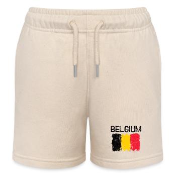 Bold Yellow Red Brush Streaks - Kids Organic Sweat Shorts by Stanley/Stella - soft Ecru - Front