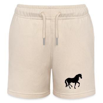 Horse PRE Pura Raza Espangnola, Andalusian Piaffe - Kids Organic Sweat Shorts by Stanley/Stella - soft Ecru - Front