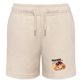 Mmmh Cake Cake Vintage Watercolor Strawberry Roller Shutter - Kids Organic Sweat Shorts by Stanley/Stella - soft Ecru - Front