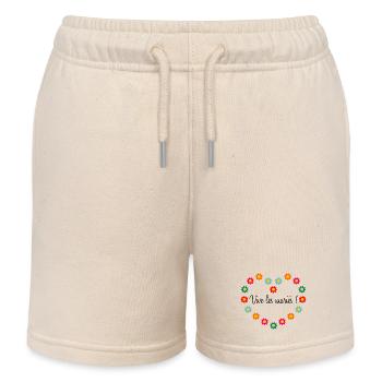 HERZ. HERZ. VALENTINSTAG. LIEBE. LIEBE. PAAR. - Kinder Organic Joggingshorts Mini Bolter von Stanley/Stella - Natur - Vorne