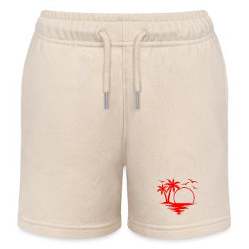 Tropical Escape The Summer Vibes T-Shirt - Kids Organic Sweat Shorts by Stanley/Stella - soft Ecru - Front