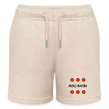 MAÎTRE. MAITRE. MERCI. MERCI MAÎTRE. MAITRE - Short de jogging enfant bio Stanley/Stella - écru doux - Devant