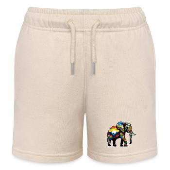 Elefant - Kinder Organic Joggingshorts Mini Bolter von Stanley/Stella - Natur - Vorne