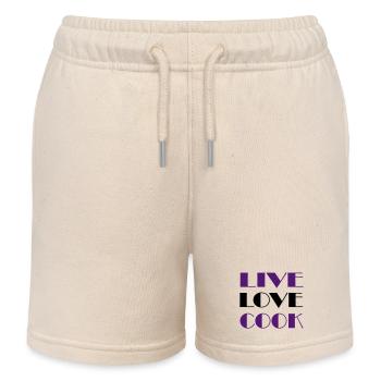 Passion for cooking - Kids Organic Sweat Shorts by Stanley/Stella - soft Ecru - Front