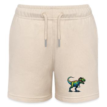 Dinosaure - Short de jogging enfant bio Stanley/Stella - écru doux - Devant