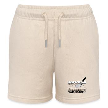 Logo de construction en maçonnerie - Short de jogging enfant bio Stanley/Stella - écru doux - Devant