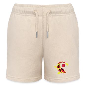 Abstract fish in bright colors - Kids Organic Sweat Shorts by Stanley/Stella - soft Ecru - Front