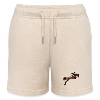 Prancing horse in leap - Kids Organic Sweat Shorts by Stanley/Stella - soft Ecru - Front