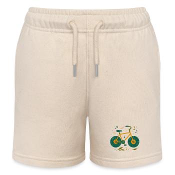 Vélo vintage mélodique Doodle - Short de jogging enfant bio Stanley/Stella - écru doux - Devant