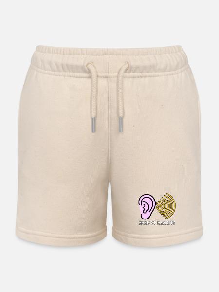 Symbol für Hörgeschädigte mit Schallwellen - Kinder Organic Joggingshorts Mini Bolter von Stanley/Stella - Natur