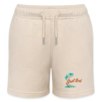 Logo du palmier du récif corallien - Short de jogging enfant bio Stanley/Stella - écru doux - Devant