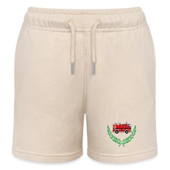 Feuerwehrauto im Lorbeerkranz - Kinder Organic Joggingshorts Mini Bolter von Stanley/Stella - Natur - Vorne