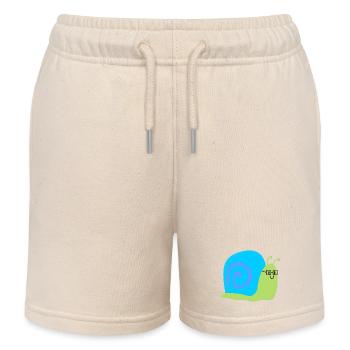 Escargot malin avec des lunettes – Style de bande dessinée Kawaii - Short de jogging enfant bio Stanley/Stella - écru doux - Devant