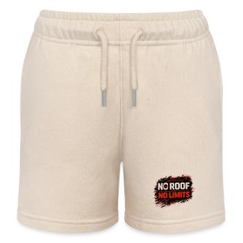 No Rules No Limits Auto Cabrio Spruch  - Kinder Organic Joggingshorts Mini Bolter von Stanley/Stella - Natur - Vorne