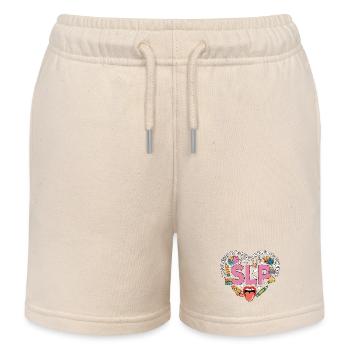 Speech Therapy Speech Language Pathology SLP - Kids Organic Sweat Shorts by Stanley/Stella - soft Ecru - Front