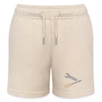Duo d’outils : clé et tournevis - Short de jogging enfant bio Stanley/Stella - écru doux - Devant