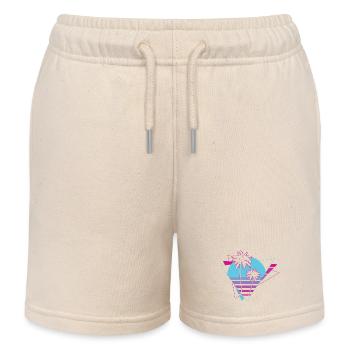 Neonpalmen Retro-Szene - Kinder Organic Joggingshorts Mini Bolter von Stanley/Stella - Natur - Vorne