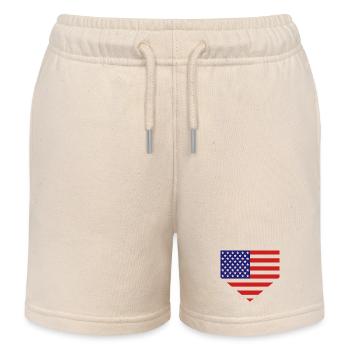 Drapeau américain au marbre - Short de jogging enfant bio Stanley/Stella - écru doux - Devant