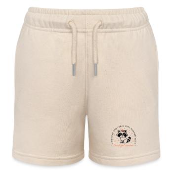 Feral girl summer raccoon aesthetic - Kids Organic Sweat Shorts by Stanley/Stella - soft Ecru - Front