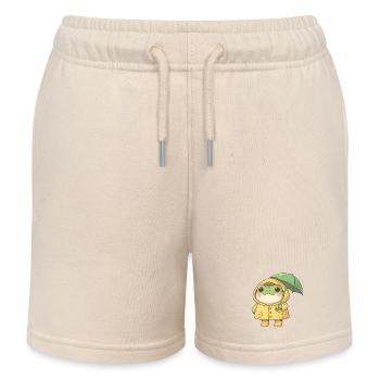 Grenouille avec parapluie - Short de jogging enfant bio Stanley/Stella - écru doux - Devant