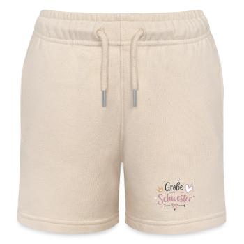 Große Schwester Herz Krone Design - Kinder Organic Joggingshorts Mini Bolter von Stanley/Stella - Natur - Vorne