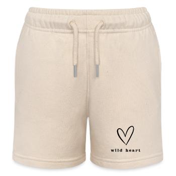Wild Heart | Minimal Herz Design - Kinder Organic Joggingshorts Mini Bolter von Stanley/Stella - Natur - Vorne