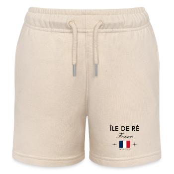 Ile de Re Frankreich Koordinaten Reise Souvenir - Kinder Organic Joggingshorts Mini Bolter von Stanley/Stella - Natur - Vorne