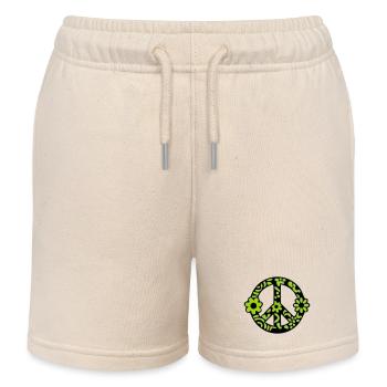 Peace Zeichen Blumen Icon - Kinder Organic Joggingshorts Mini Bolter von Stanley/Stella - Natur - Vorne