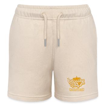 Spooky Vibes Halloween Kürbis Fledermaus Design - Kinder Organic Joggingshorts Mini Bolter von Stanley/Stella - Natur - Vorne