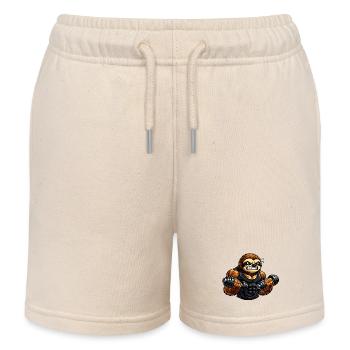 Starkes Faultier beim Bodybuilding - Kinder Organic Joggingshorts Mini Bolter von Stanley/Stella - Natur - Vorne