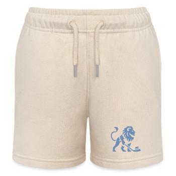 Löwe Eishockey Silhouette - Kids Organic Sweat Shorts by Stanley/Stella - soft Ecru - Front