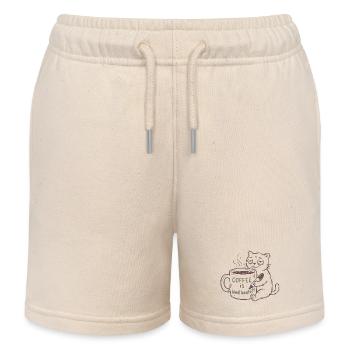 KaffeeKatze: Heute Kaffee - Kinder Organic Joggingshorts Mini Bolter von Stanley/Stella - Natur - Vorne