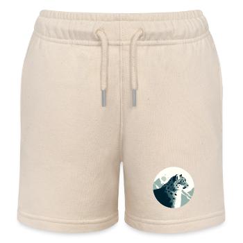 Snow leopard - Kids Organic Sweat Shorts by Stanley/Stella - soft Ecru - Front