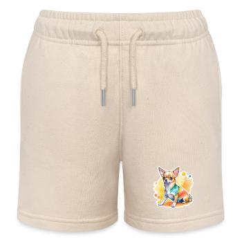 Chihuahua Aquarelles - Short de jogging enfant bio Stanley/Stella - écru doux - Devant